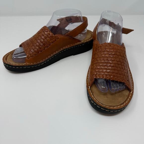 Minnetonka Sandals Women's 8 Brown Woven Leather Hippie Boho Summer EUC - Picture 3 of 11